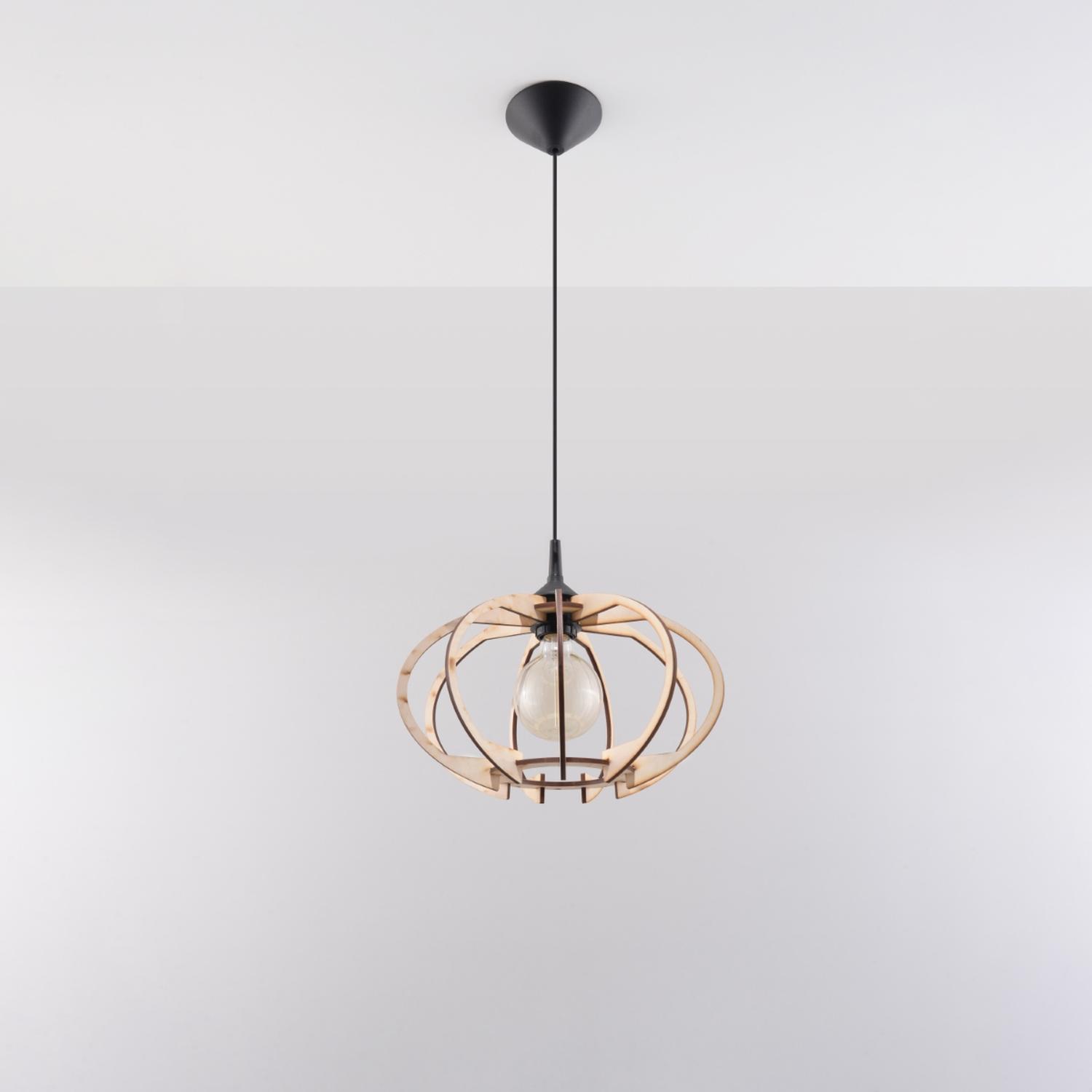 lámpara colgante MANDELINO en madera natural, perfecta para iluminar tu espacio con estilo. Su diseño elegante y orgánico aporta calidez y modernidad a cualquier ambiente.