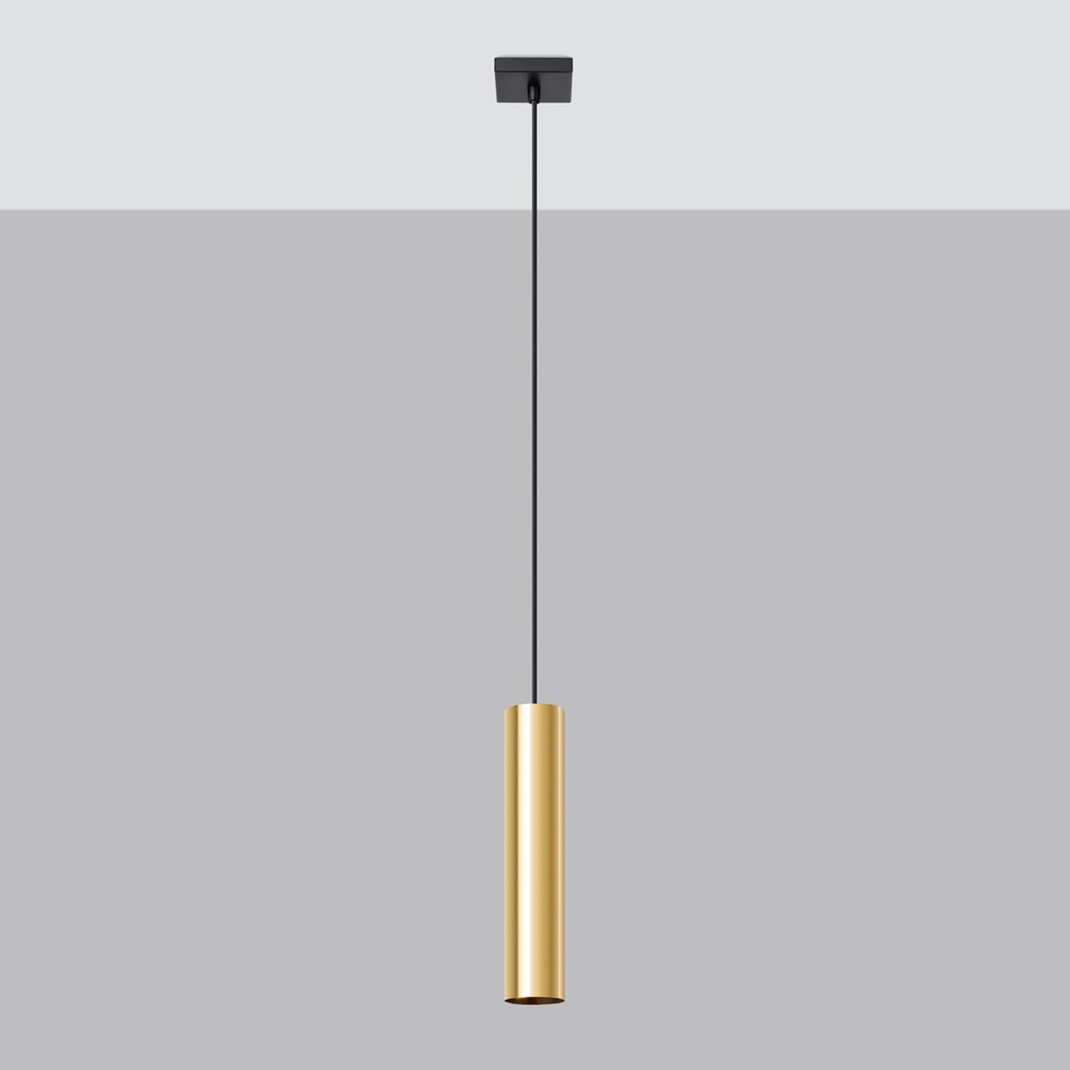 lámpara colgante LAGOS 1 en elegante oro pulido, perfecta para iluminar y decorar cualquier espacio con un toque de sofisticación y estilo contemporáneo. Ideal para hogares modernos.