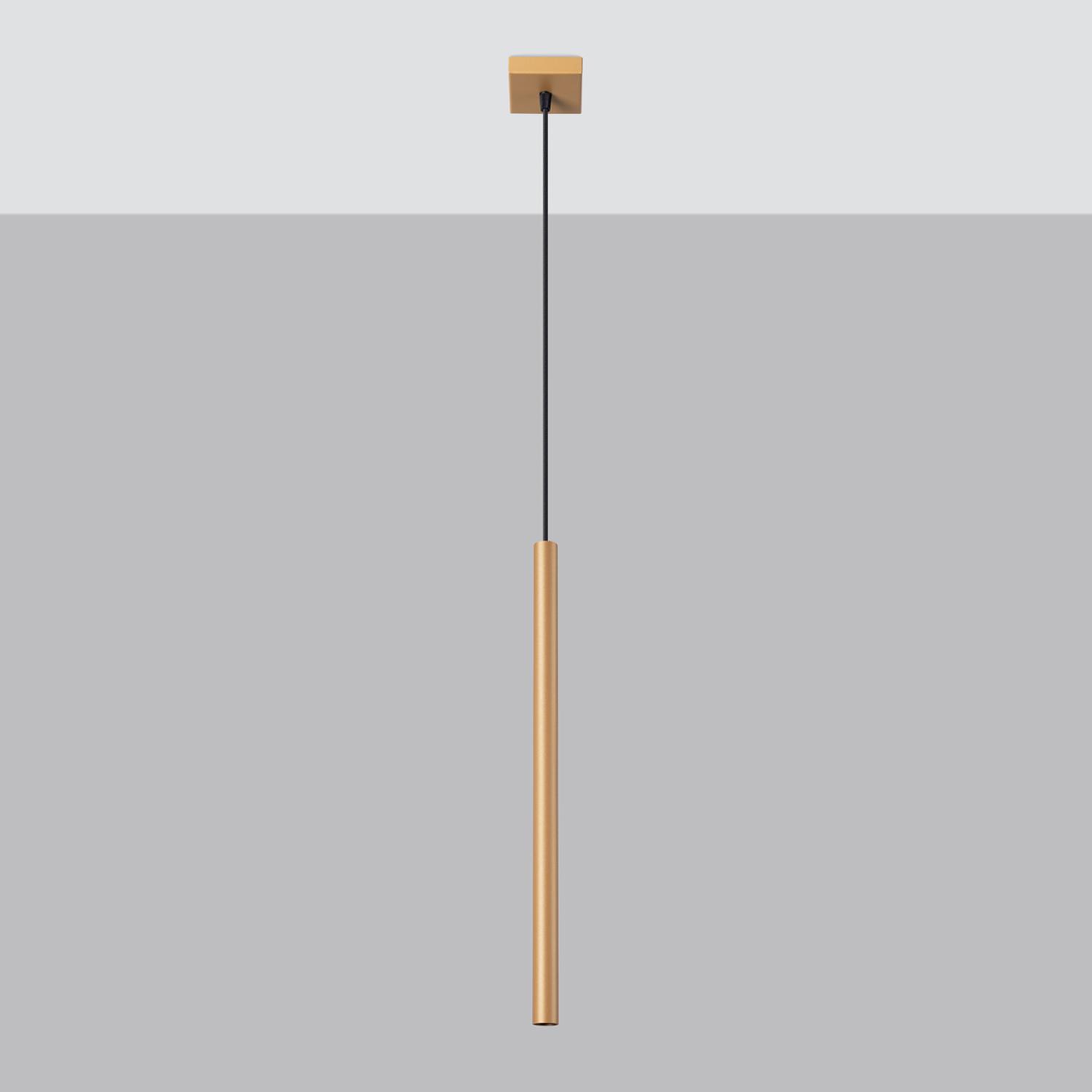 lámpara colgante PASTELO 1 en elegante acabado oro, ideal para agregar un toque de sofisticación y calidez a cualquier espacio. Perfecta para comedores o salas de estar.