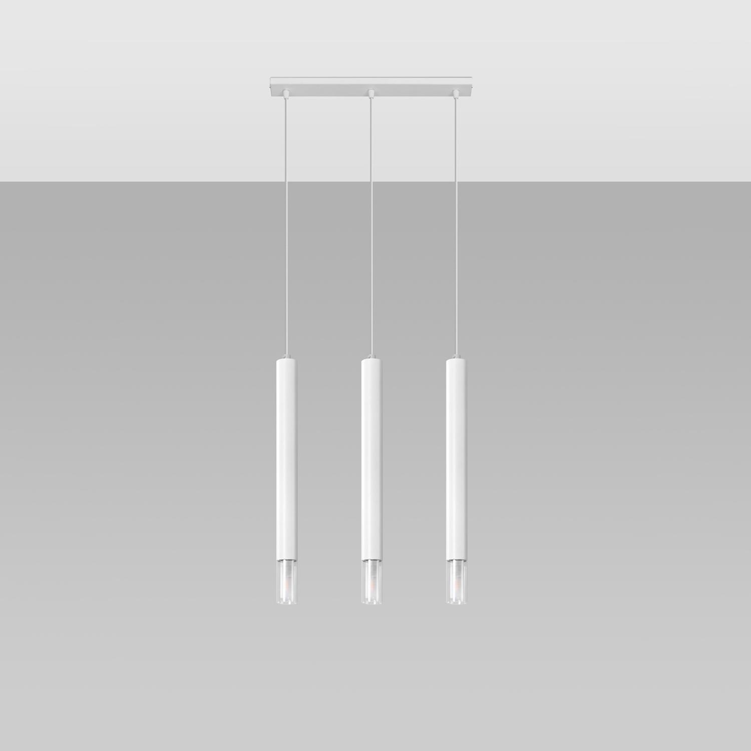 lámpara colgante WEZYR 3 blanca: elegancia y modernidad en tu hogar. Su diseño minimalista aporta luminosidad y estilo, ideal para cualquier ambiente. Perfecta para iluminar tus espacios.