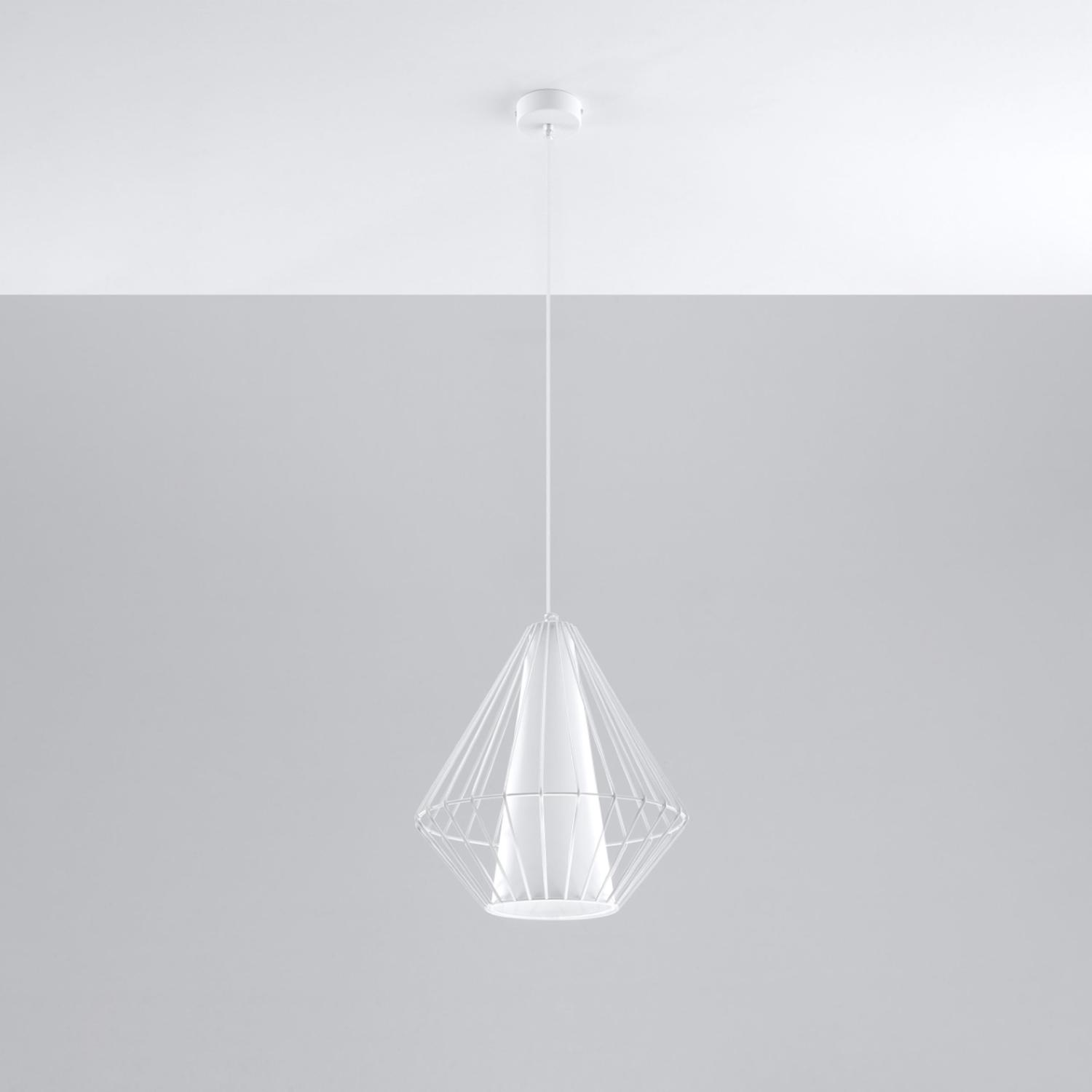 lámpara colgante DEMI blanca, elegante y moderna, ideal para iluminar y embellecer cualquier espacio. Perfecta para comedores, salas o cocinas, aporta estilo y luminosidad.