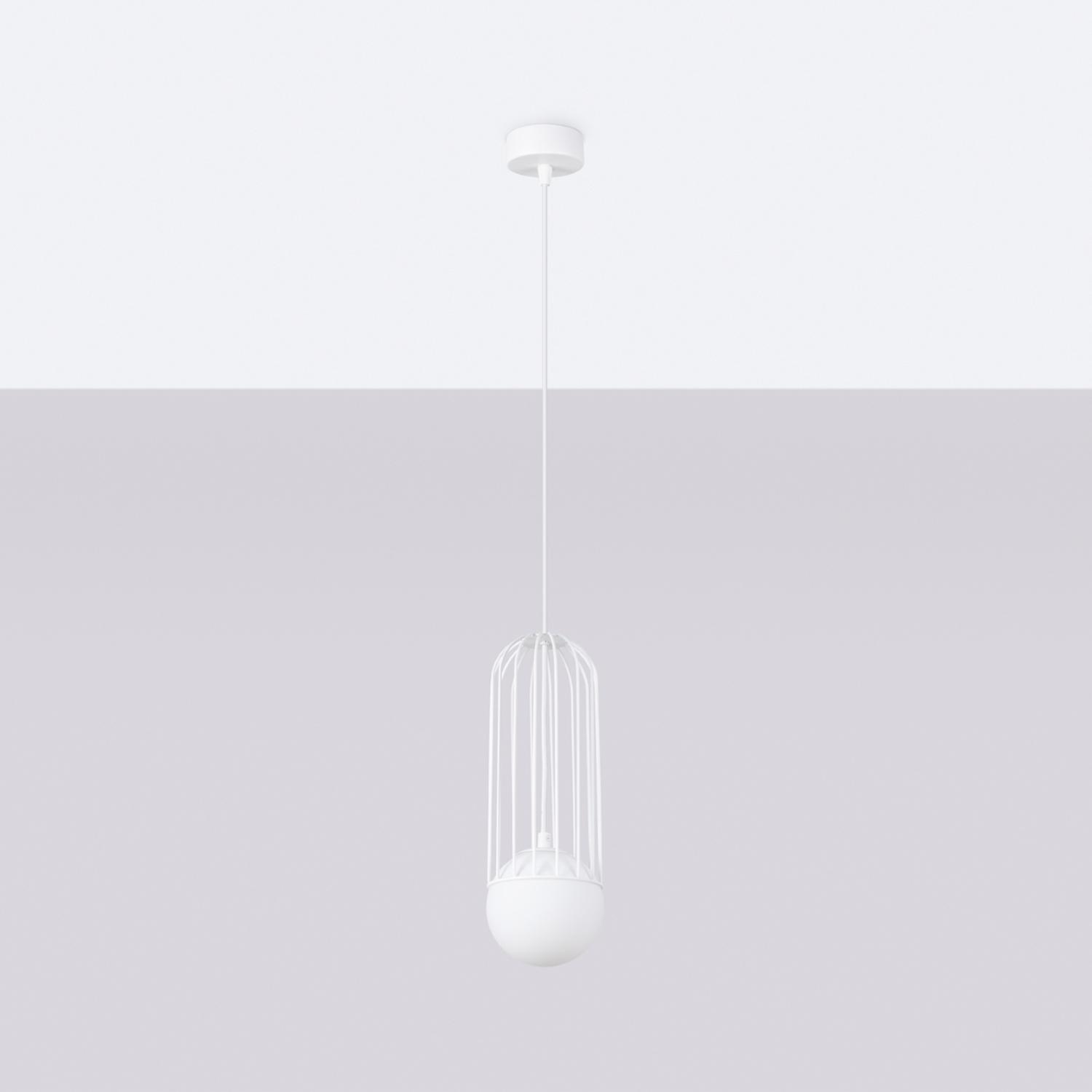 lámpara colgante BRINA 1 blanca: elegante y moderna, ideal para iluminar cualquier espacio con un toque minimalista y sofisticado. Perfecta para tu hogar u oficina.