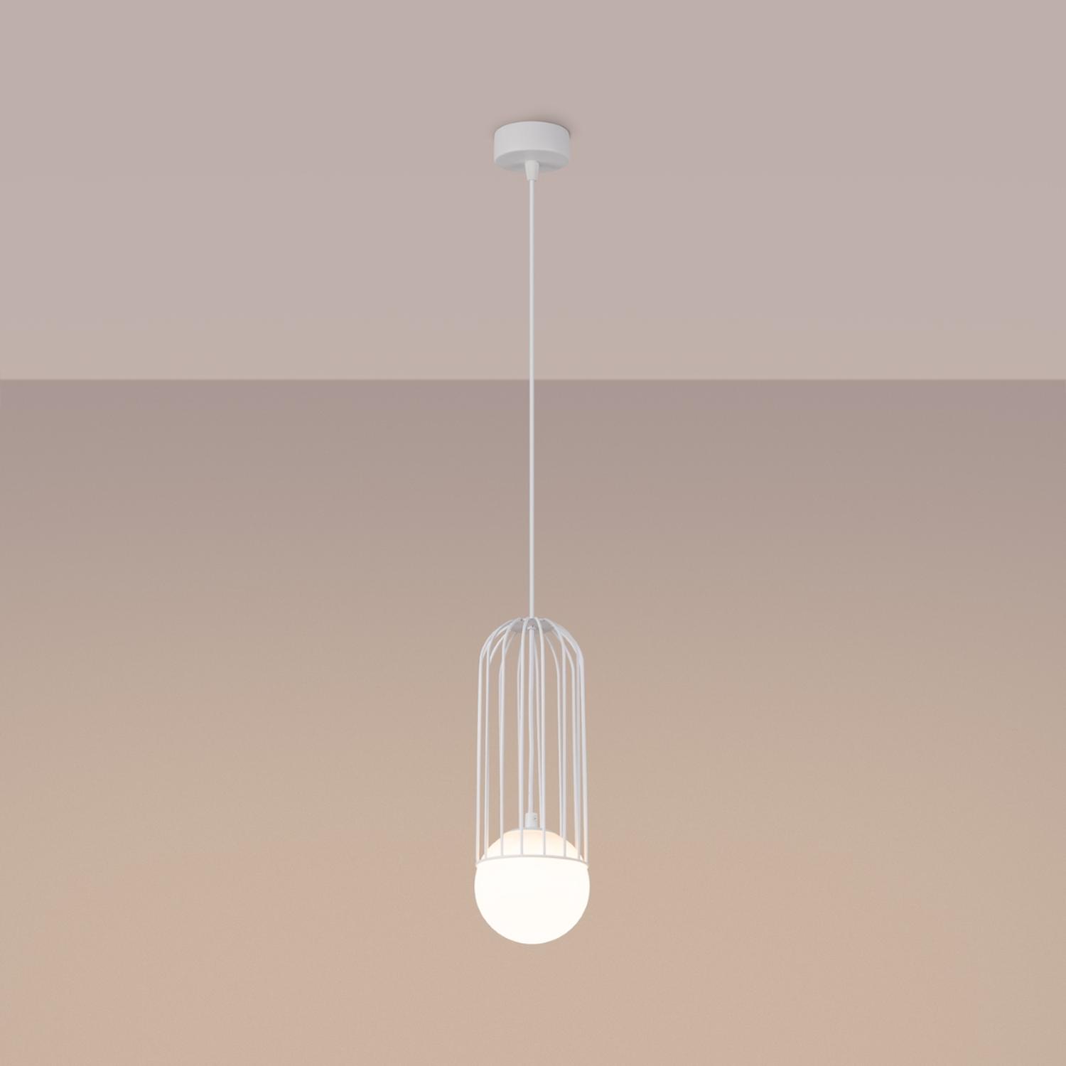 lámpara colgante BRINA 1 blanca: elegante y moderna, ideal para iluminar cualquier espacio con un toque minimalista y sofisticado. Perfecta para tu hogar u oficina.