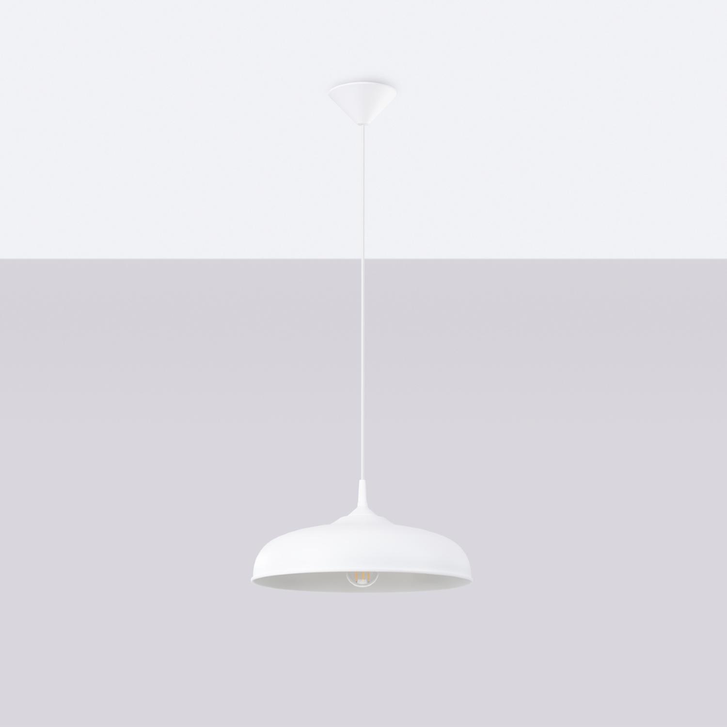 lámpara colgante GINA blanca, una elegante pieza que ilumina cualquier espacio con su diseño moderno y minimalista. Ideal para agregar un toque contemporáneo a tu hogar.