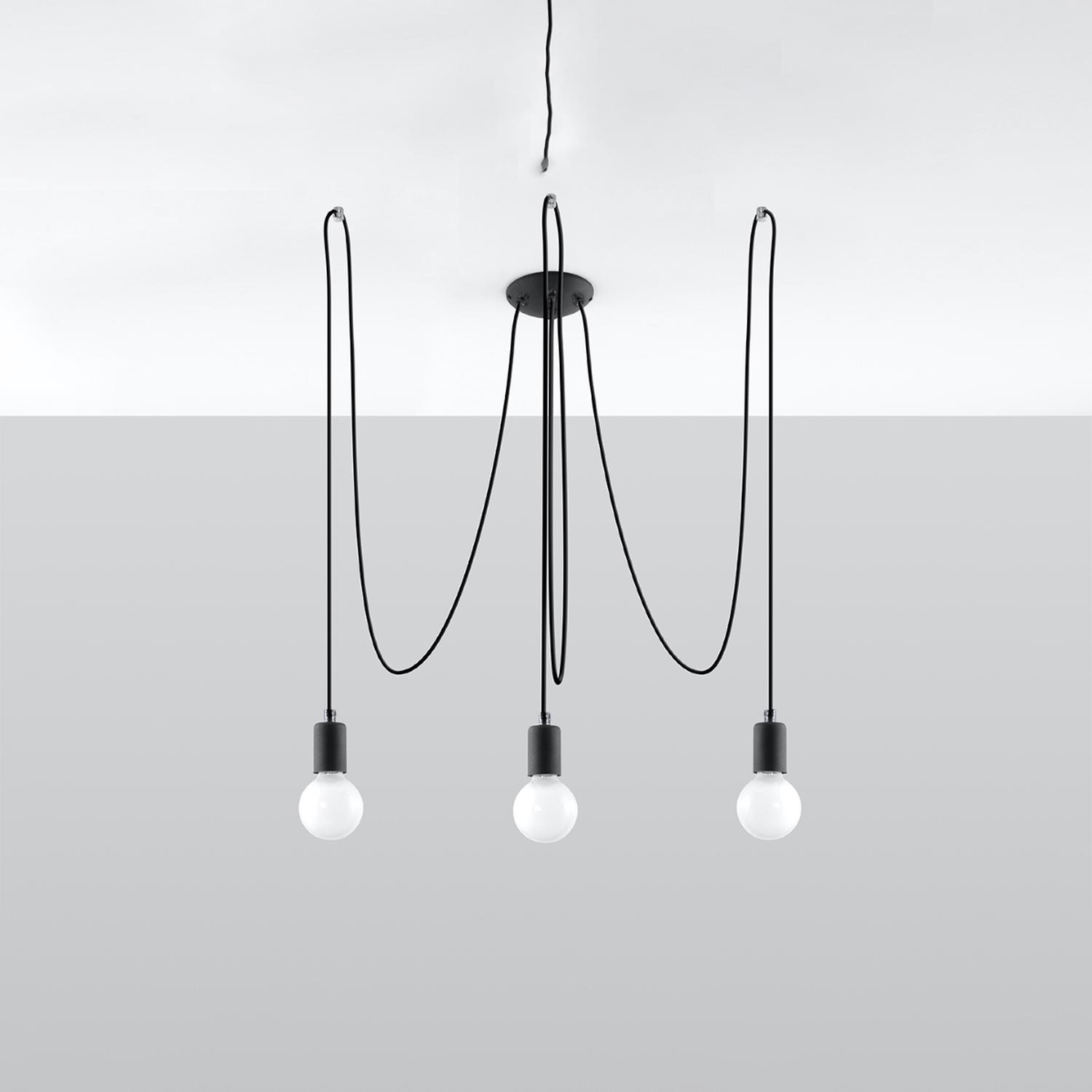 lámpara EDISON 3 negra: un elegante toque vintage para tu espacio. Su diseño industrial combina estilo y funcionalidad, iluminando con calidez cualquier ambiente. Perfecta para tu hogar.