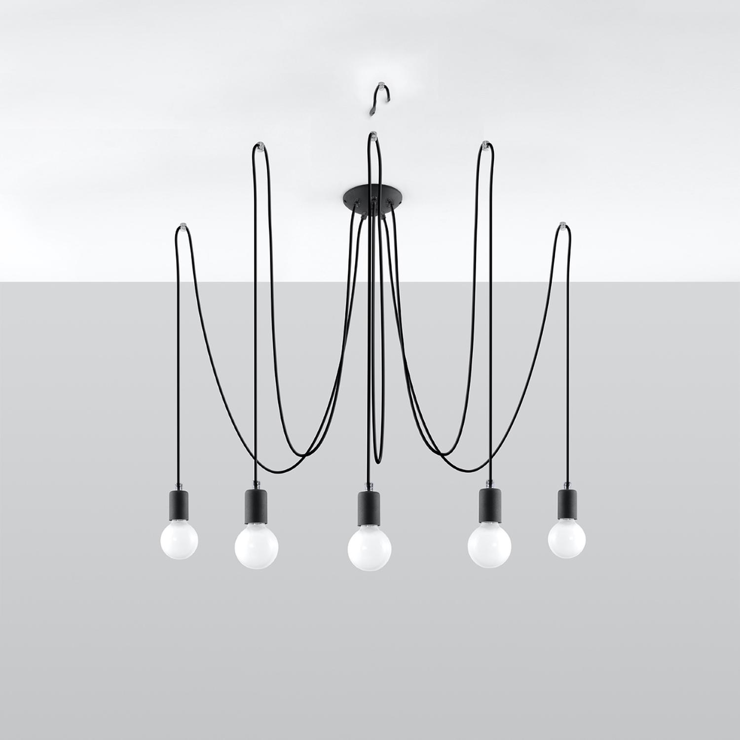 lámpara EDISON 5 negra: Un elegante toque industrial para tu hogar. Su diseño vintage aporta calidez y modernidad, ideal para iluminar y embellecer cualquier espacio de tu casa.