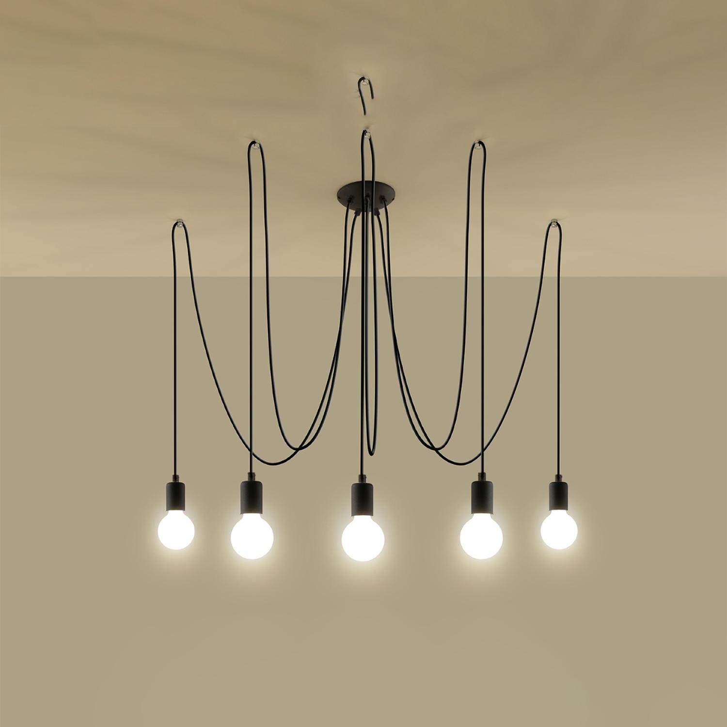 lámpara EDISON 5 negra: Un elegante toque industrial para tu hogar. Su diseño vintage aporta calidez y modernidad, ideal para iluminar y embellecer cualquier espacio de tu casa.