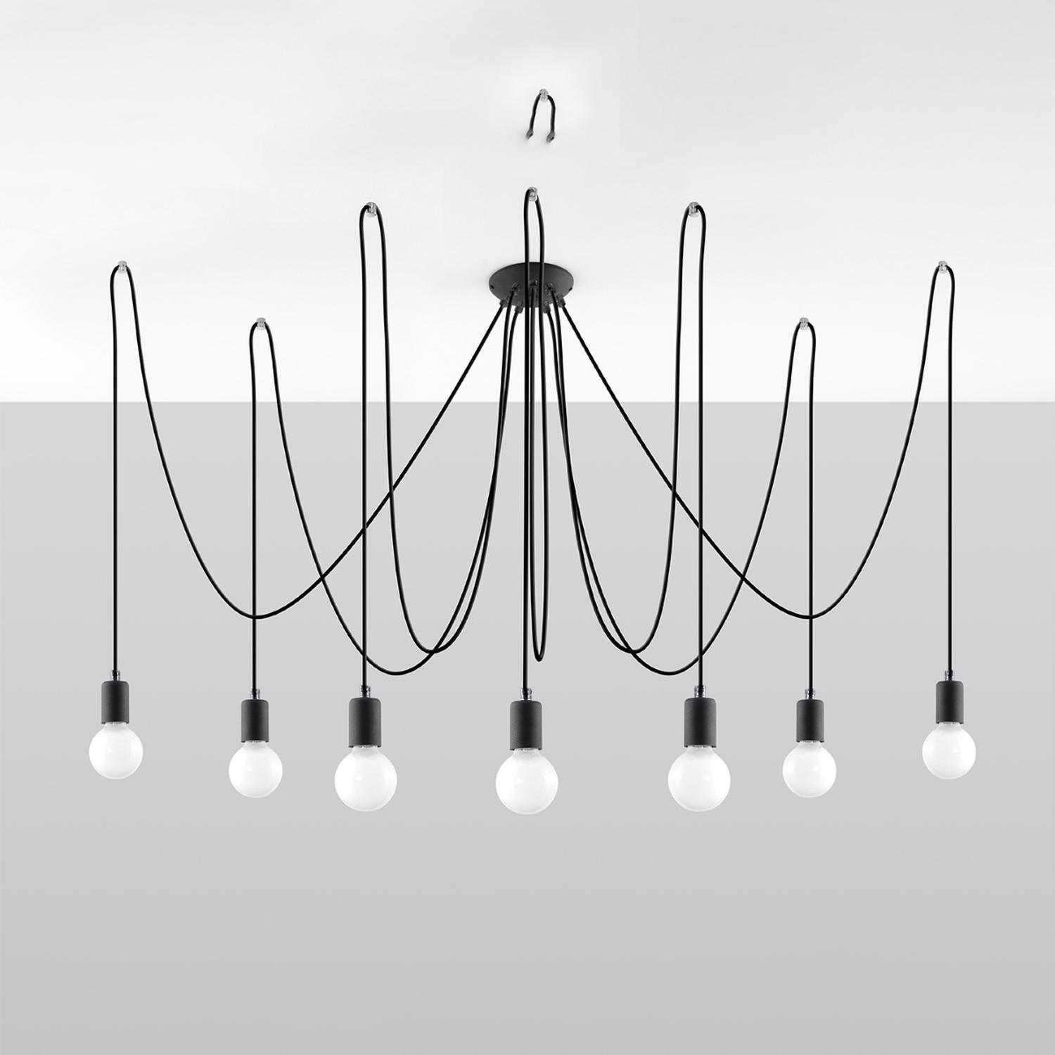 lámpara EDISON 7 negra: un elegante toque vintage que ilumina tus espacios con su luz cálida, perfecta para crear ambientes acogedores y únicos. Ideal para cualquier decoración.