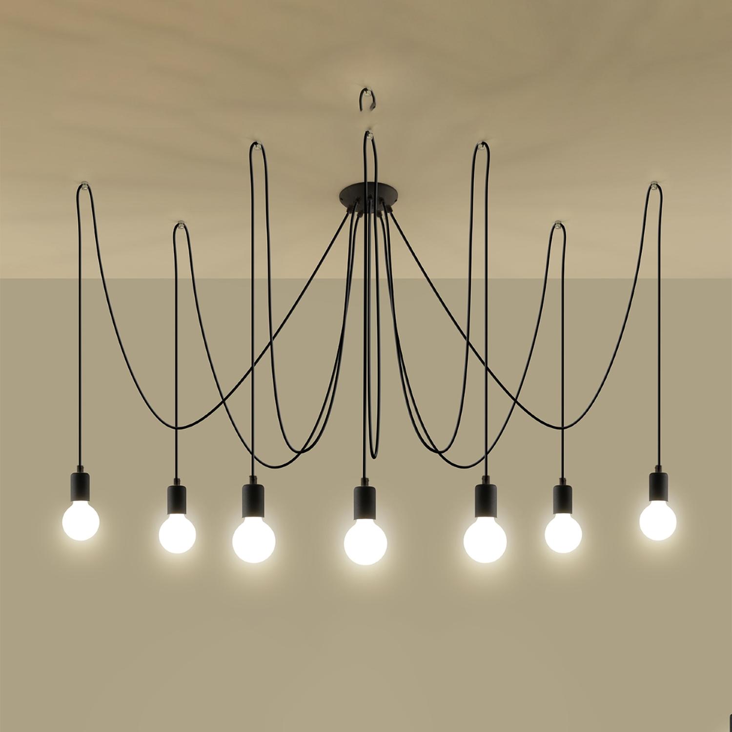 lámpara EDISON 7 negra: un elegante toque vintage que ilumina tus espacios con su luz cálida, perfecta para crear ambientes acogedores y únicos. Ideal para cualquier decoración.