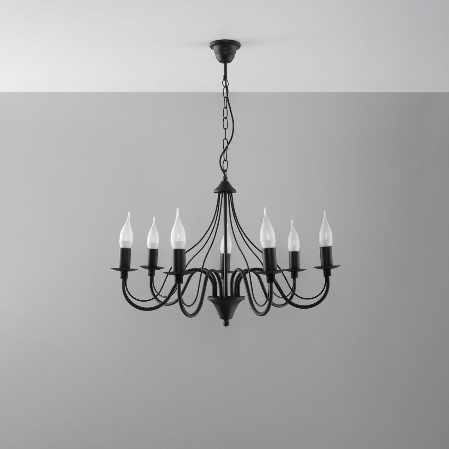 araña MINERWA 7 negra: elegancia y funcionalidad se unen en este diseño moderno. Perfecta para iluminar cualquier espacio con un toque sofisticado y distintivo. Ideal para tu hogar.