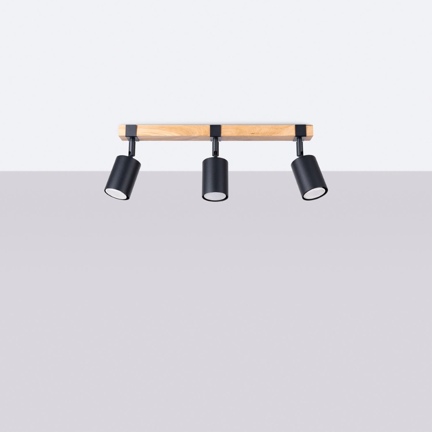lámpara de techo FAGER 3 negra, elegante y moderna, ideal para iluminar cualquier espacio con estilo. Su diseño contemporáneo y sofisticado realza la decoración de tu hogar.