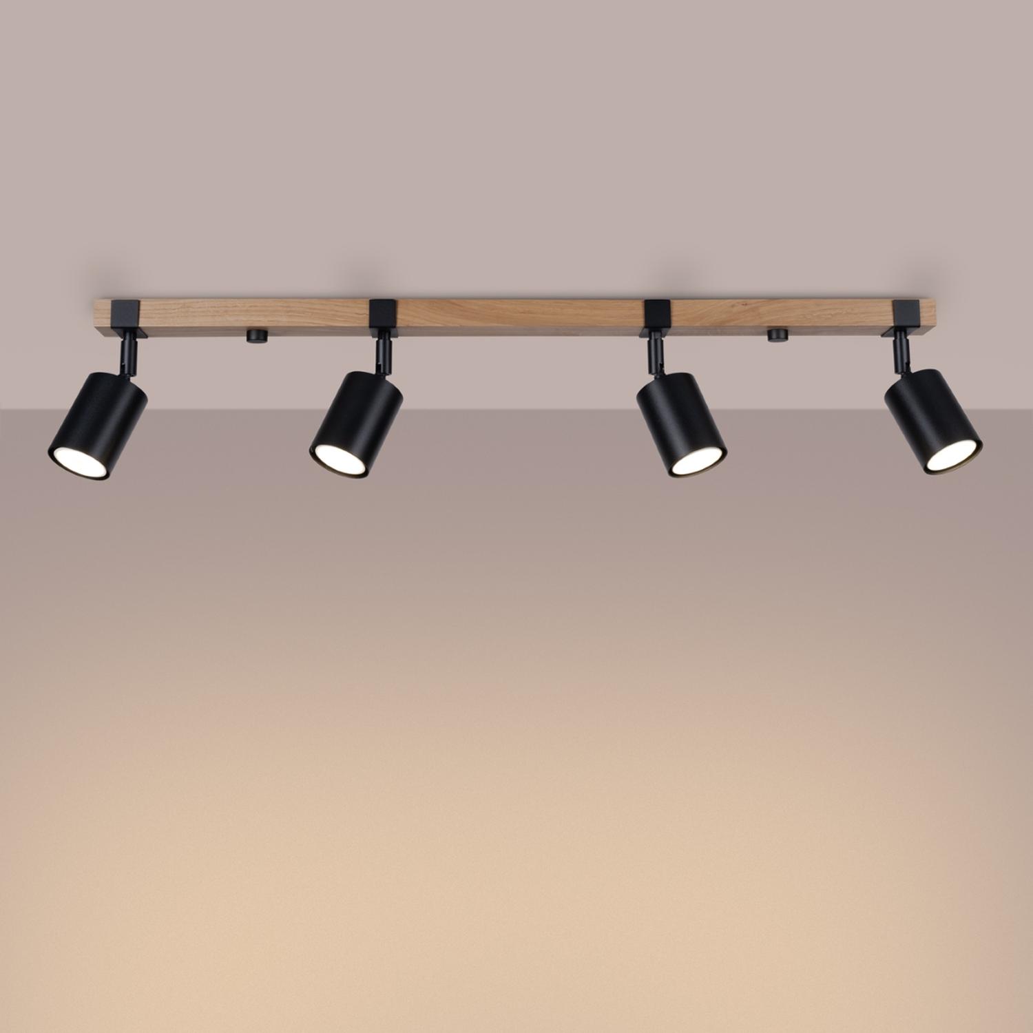 lámpara de techo FAGER 4L negra, perfecta para iluminar tu espacio con elegancia. Su diseño moderno y sofisticado complementará cualquier decoración. Ideal para salones y comedores.