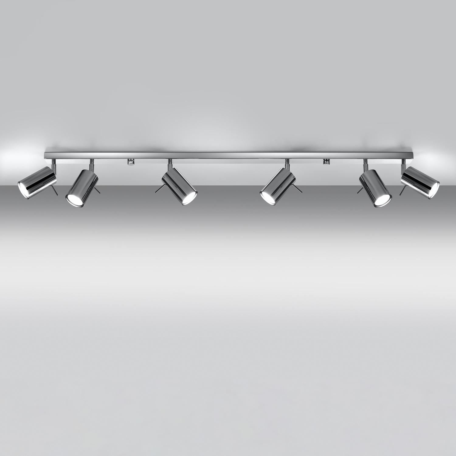 lámpara de techo RING 6L cromada, perfecta para iluminar y realzar cualquier ambiente. Su diseño moderno y elegante añade un toque sofisticado a salones y comedores.