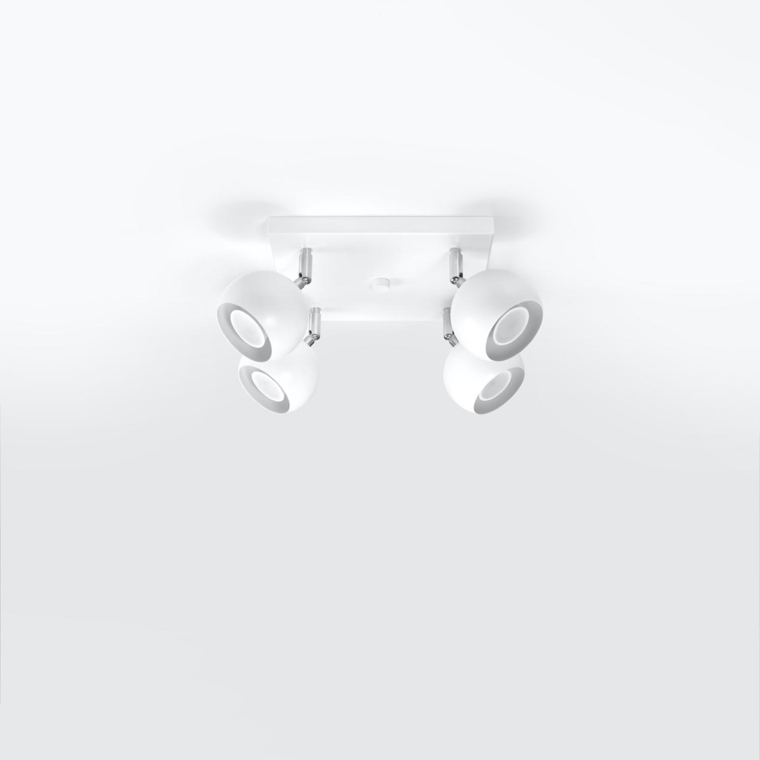 lámpara de techo OCULARE 4 blanca: un diseño sofisticado y moderno que ilumina cualquier habitación. Su luz cálida y estilo contemporáneo son perfectos para salones y comedores.