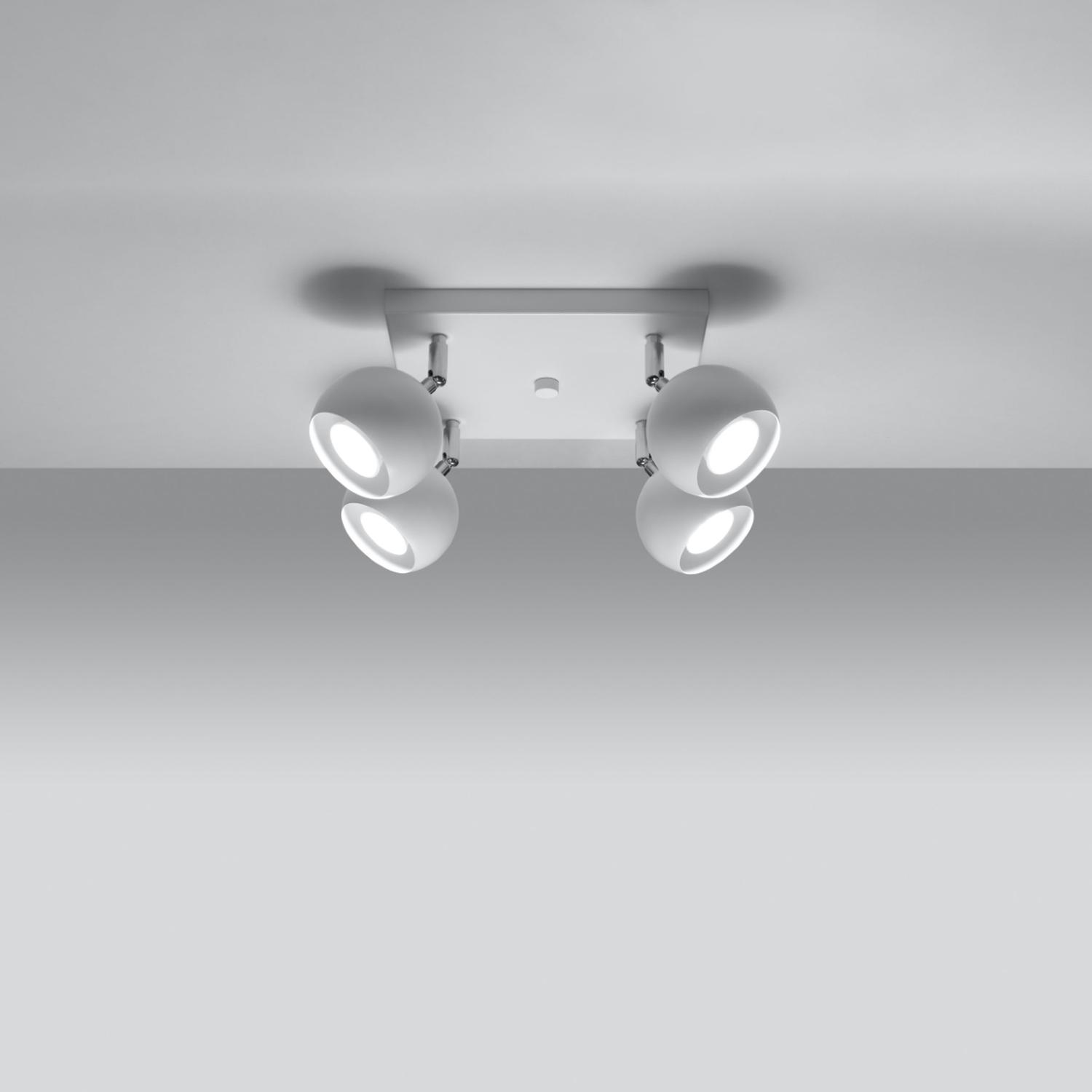 lámpara de techo OCULARE 4 blanca: un diseño sofisticado y moderno que ilumina cualquier habitación. Su luz cálida y estilo contemporáneo son perfectos para salones y comedores.