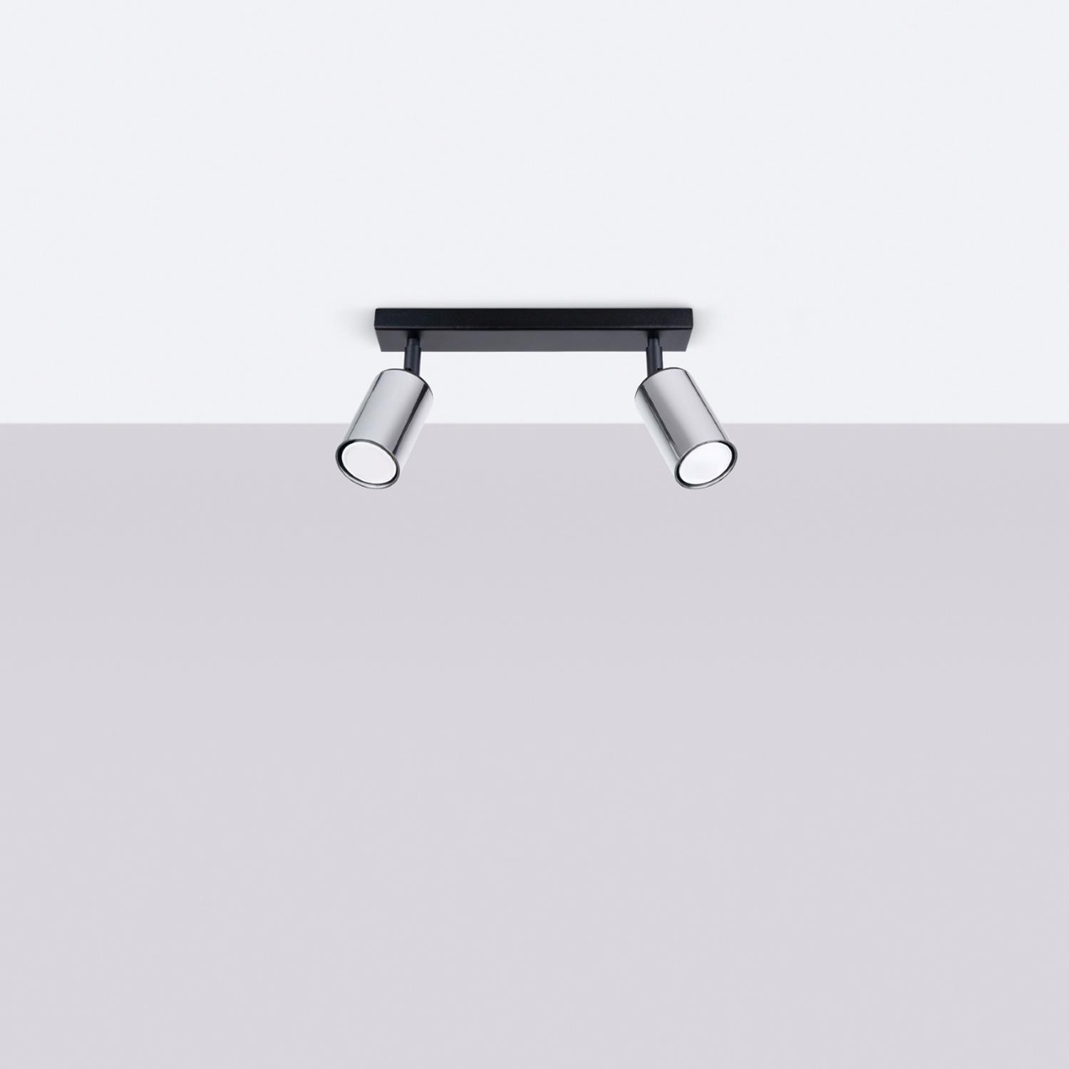 lámpara de techo WINX 2: elegante diseño en negro y cromo que aporta iluminación con estilo. Perfecta para cualquier habitación, fusiona modernidad y funcionalidad. ¡Renueva tu espacio!