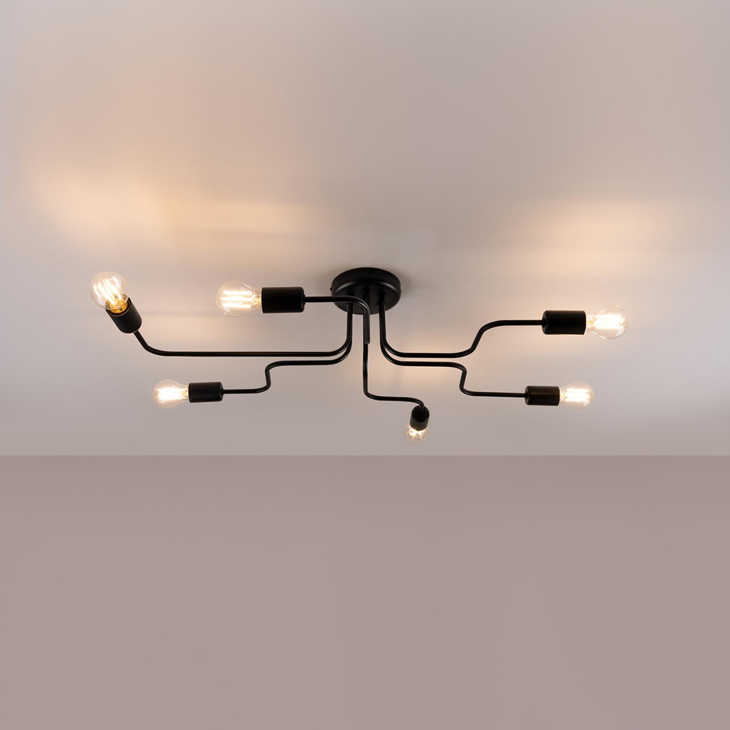 lámpara VECTOR 6 negra: elegancia y modernidad se unen en este diseño minimalista. Ideal para realzar cualquier espacio, su luz suave crea un ambiente acogedor y sofisticado.