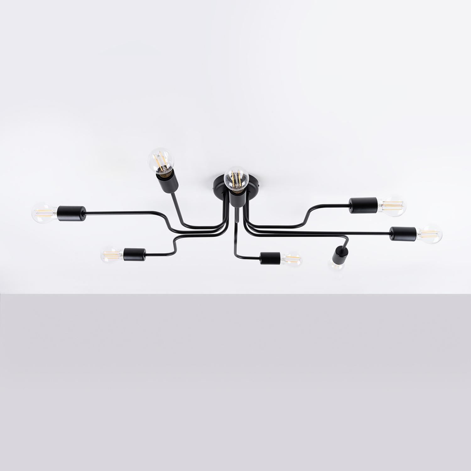 lámpara VECTOR 8 en negro: un diseño elegante que realza cualquier ambiente. Su acabado oscuro se adapta a distintos estilos, ideal para el hogar o la oficina. ¡Renueva tu espacio!