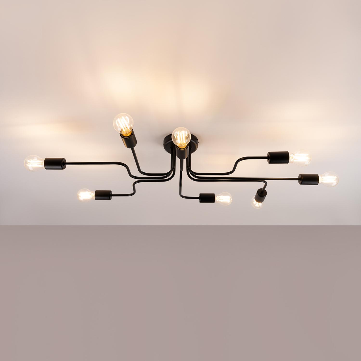 lámpara VECTOR 8 en negro: un diseño elegante que realza cualquier ambiente. Su acabado oscuro se adapta a distintos estilos, ideal para el hogar o la oficina. ¡Renueva tu espacio!