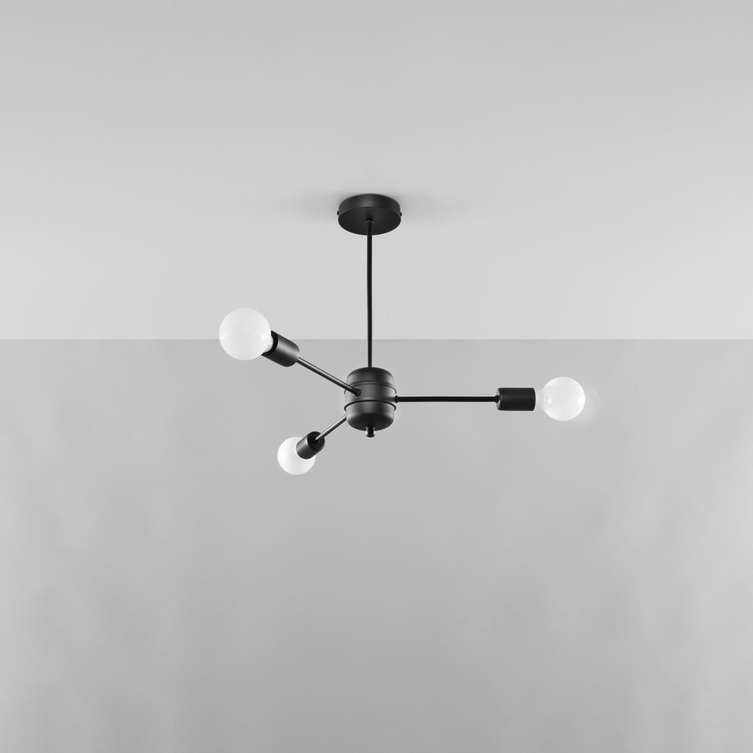 araña LANGO 3 negra: Elegante y moderna, esta araña de diseño minimalista ilumina cualquier espacio con su sofisticado acabado negro. Ideal para dar un toque contemporáneo a tu hogar.