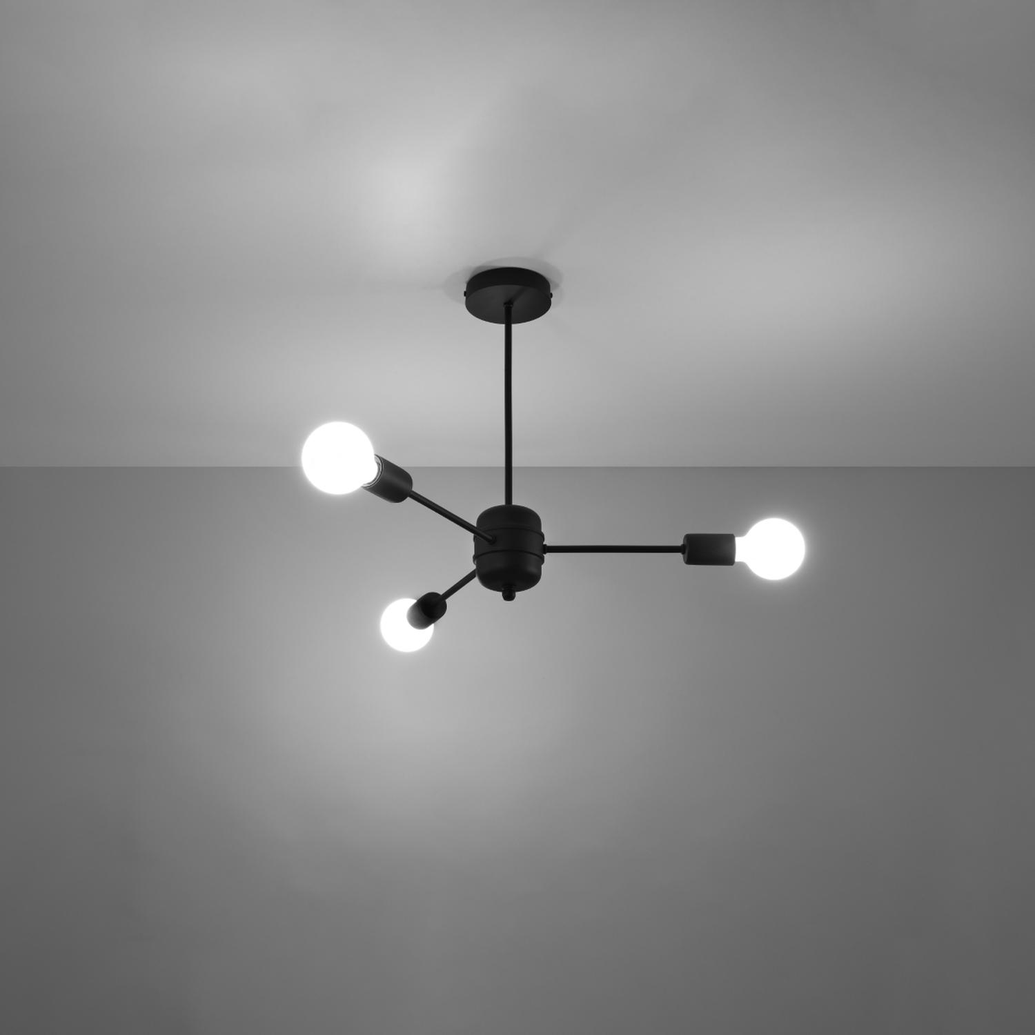 araña LANGO 3 negra: Elegante y moderna, esta araña de diseño minimalista ilumina cualquier espacio con su sofisticado acabado negro. Ideal para dar un toque contemporáneo a tu hogar.