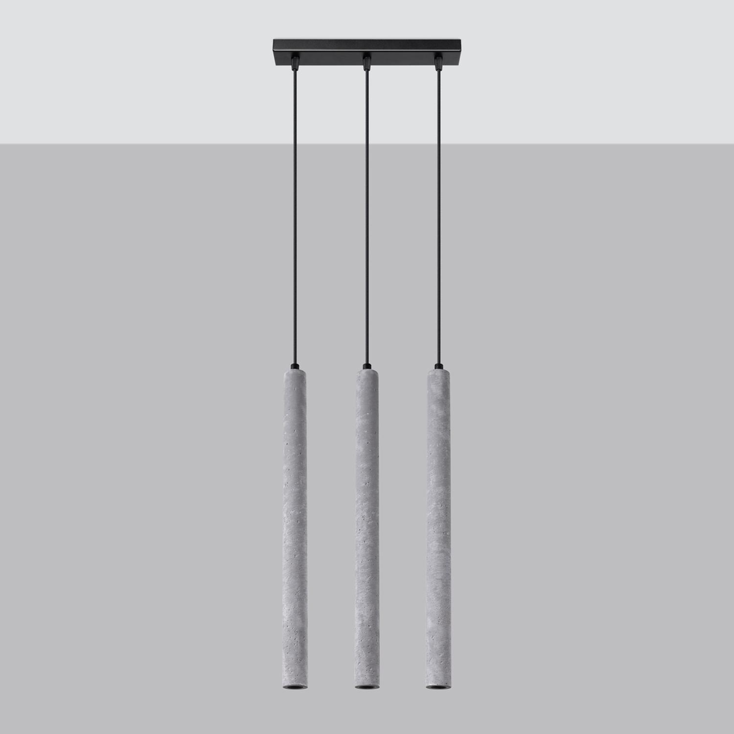 lámpara colgante PASTELO 3L de hormigón, perfecta para dar un toque moderno y elegante a cualquier espacio. Resalta la decoración industrial con su diseño único y materiales de calidad.
