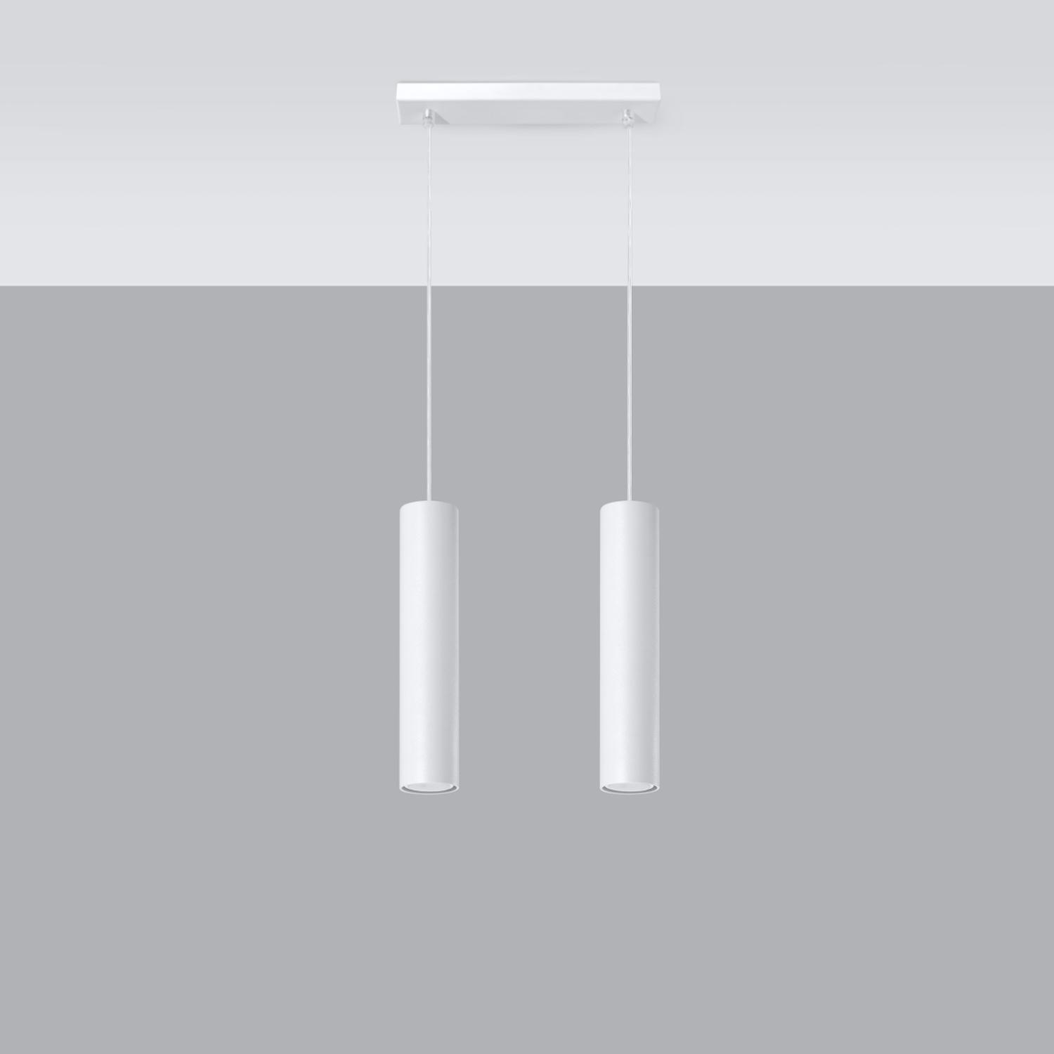 lámpara colgante LAGOS 2 blanca, diseñada para iluminar tus espacios con un toque moderno y elegante. Ideal para cualquier habitación, su color blanco aporta frescura y luminosidad.