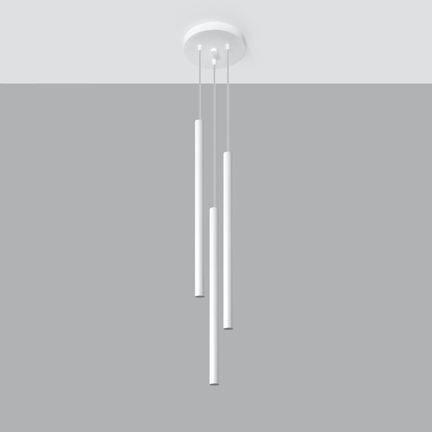 lámpara colgante PASTELO 3P blanca: un elegante y moderno accesorio que ilumina tu espacio con estilo, creando un ambiente cálido y acogedor en cualquier habitación. Ideal para tu hogar.