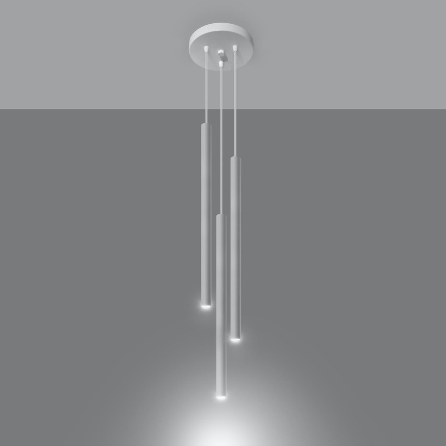 lámpara colgante PASTELO 3P blanca: un elegante y moderno accesorio que ilumina tu espacio con estilo, creando un ambiente cálido y acogedor en cualquier habitación. Ideal para tu hogar.