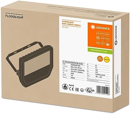  Fluter LED: für Wand/Decke/Boden, FLOODLIGHT 50 W / 50 W, 100…277 V, 3000 K, Gehäusematerial: Aluminium, IP65 4058075421226 Schwarz