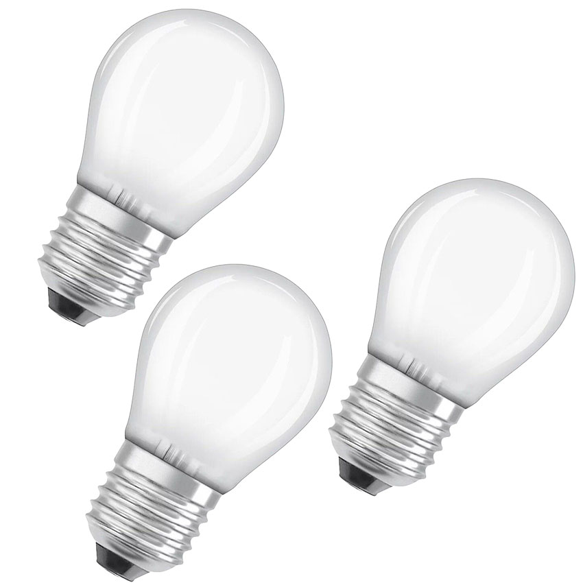  Pack de 3 lámparas esférica led mate base E27 5,5W 4000K