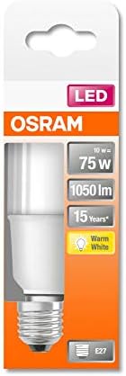 lámpara tubular LED E27 10W 2700K, luz cálida, eficiente energéticamente, ideal para iluminación en hogares y oficinas.
