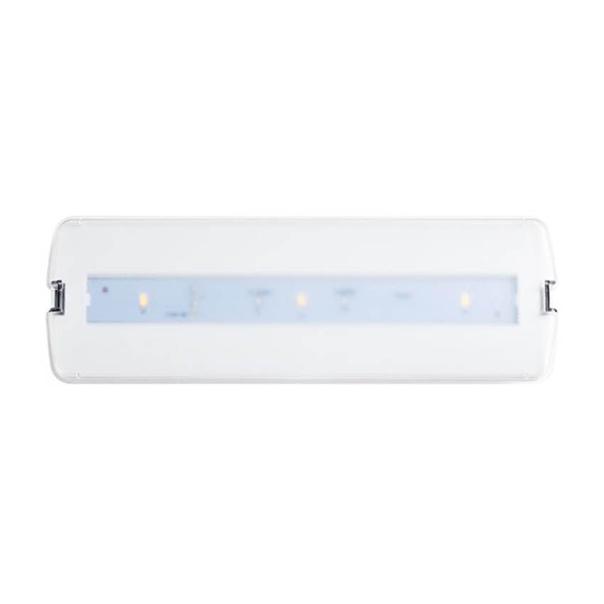 luz LED de Emergencia 200lm, Autonomía 3hrs, Permanente, IP20 - Ideal para iluminación de seguridad y respaldo en cortes de energía.